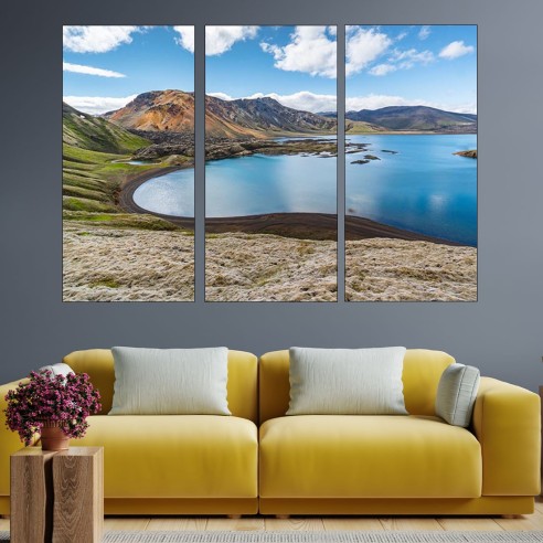 Красиво езеро в Исландия - картина пано за стена - 2
