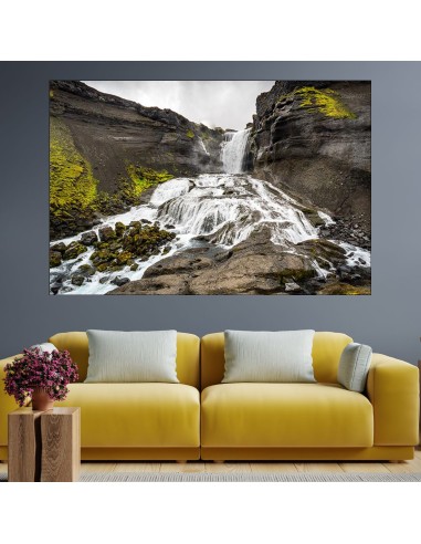 Красив водопад в Исландия - картина пано за стена - 1