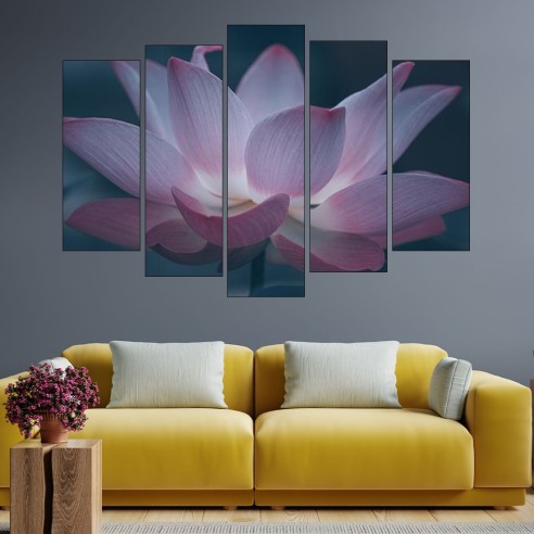 Цъфнал розов лотос - картина пано за стена - 3