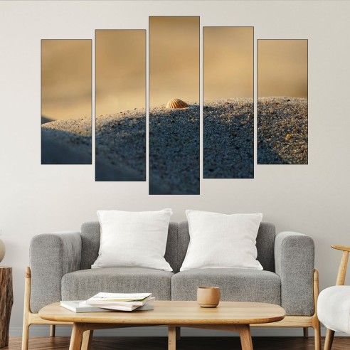Мидена черупка на пясъка - картина пано за стена - 3