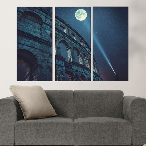 Колизеума на лунна светлина - картина пано за стена - 2