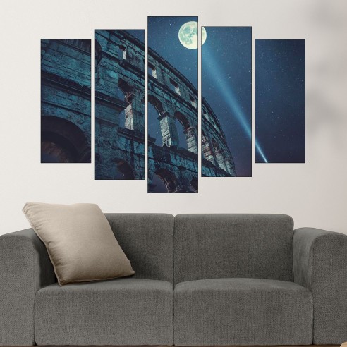 Колизеума на лунна светлина - картина пано за стена - 3