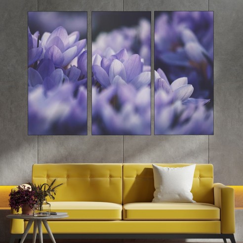 Венчелистчета на лилав минзухар - картина пано за стена - 1