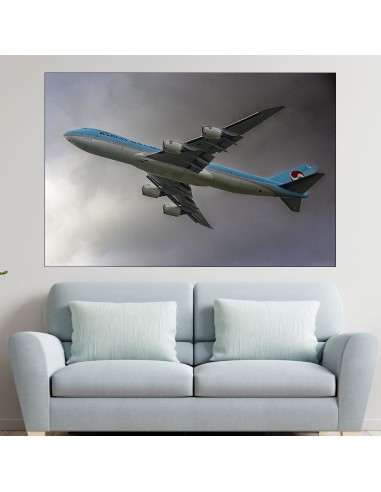 Пътнически самолет в полет - картина пано за стена - 1