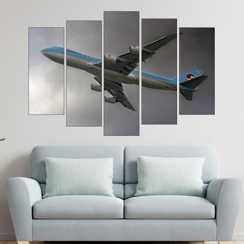 Пътнически самолет в полет - картина пано за стена - 3