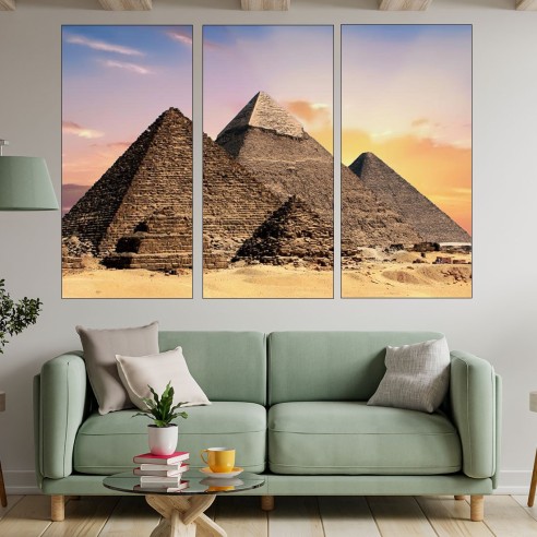 Египетските пирамиди в Гиза - картина пано за стена - 2