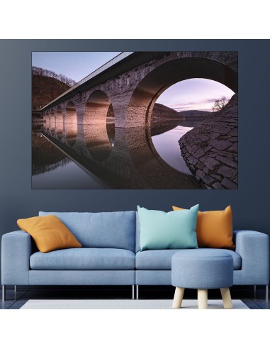 Каменен мост над реката - картина пано за стена - 1