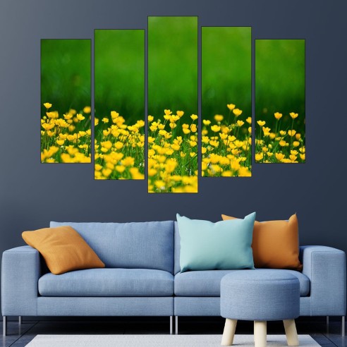 Лютичета в поляна - картина пано за стена - 3