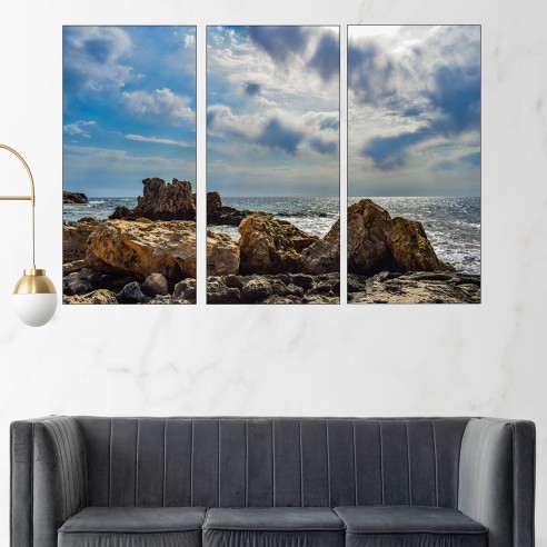 Скалисти брегове на айя напа - картина пано за стена - 2