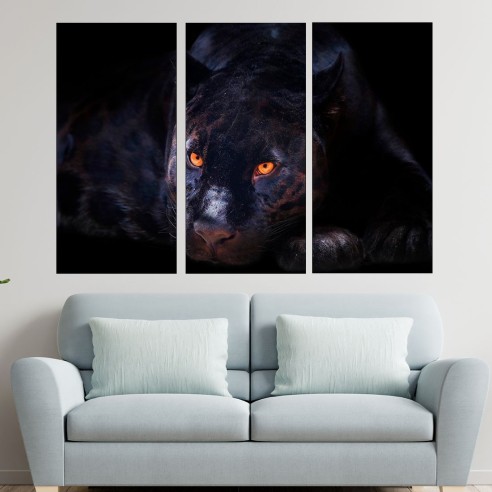 Портрет на черна пантера - картина пано за стена - 2