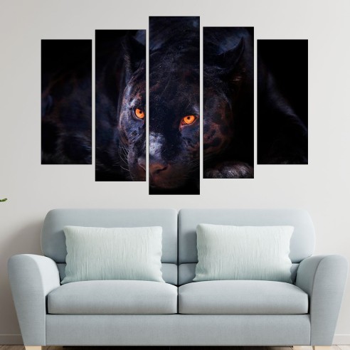 Портрет на черна пантера - картина пано за стена - 3