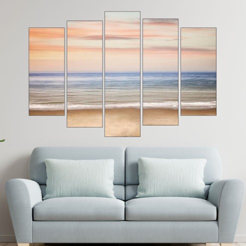 Сутрин на морското крайбрежие - картина пано за стена - 3