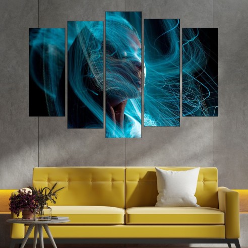 Женско лице - абстракция - картина пано за стена - 3