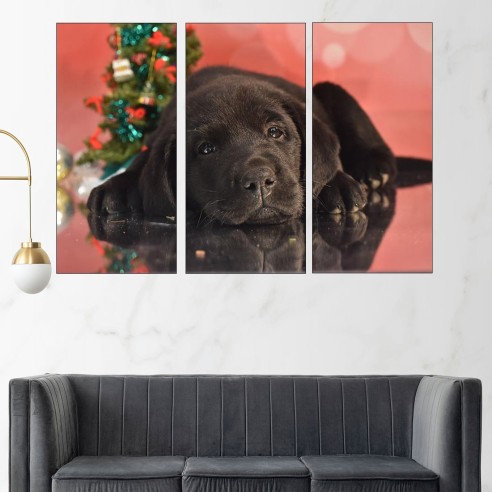 Малко черно кученце - картина пано за стена - 2