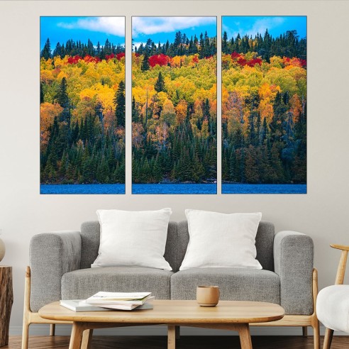 Пъстри дървета през есента - картина пано за стена - 2