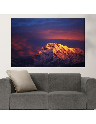 Залез над връх Анапурна - картина пано за стена - 1