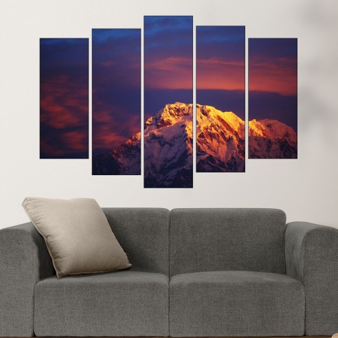 Залез над връх Анапурна - картина пано за стена - 3