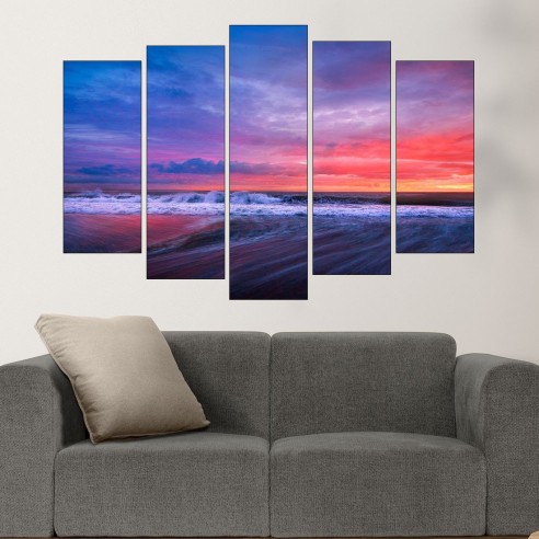 Морски пейзаж на разсъмване - картина пано за стена - 3