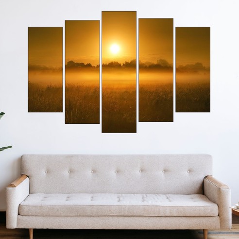 Живописен блатен изгрев - картина пано за стена - 3