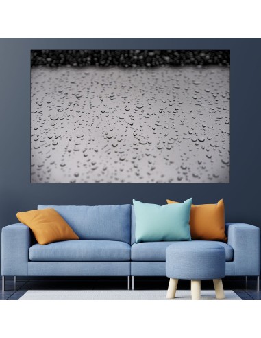 Дъждовни капки по стъкло - картина пано за стена - 1