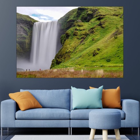 Водопада Skogafoss в Исландия - картина пано за стена - 1