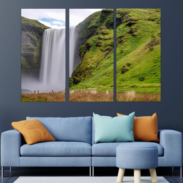 Водопада Skogafoss в Исландия - картина пано за стена - 2