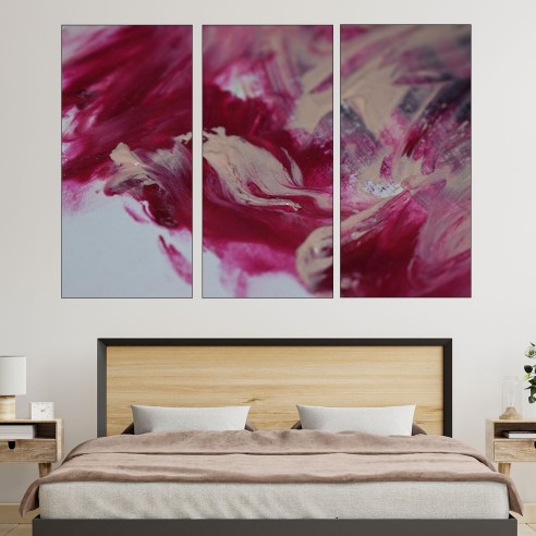 Картина с бели и червени бои - картина пано за стена - 2