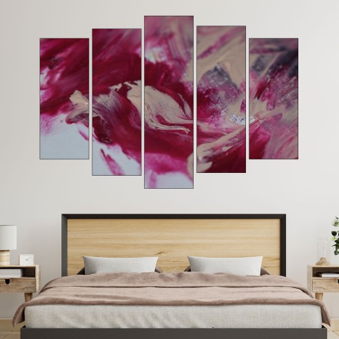 Картина с бели и червени бои - картина пано за стена - 3