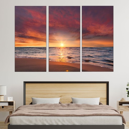 Красив залез над море в Исландия - картина пано за стена - 2