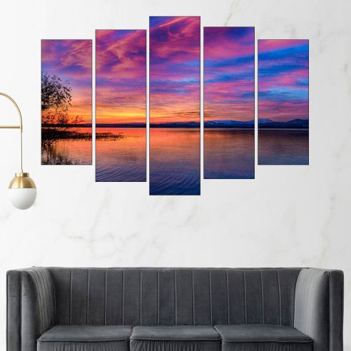 Красив залез над водата - картина пано за стена - 3