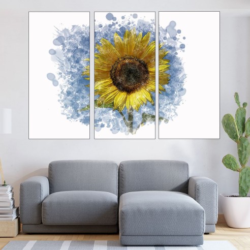Рисунка на слънчоглед - картина пано за стена - 2