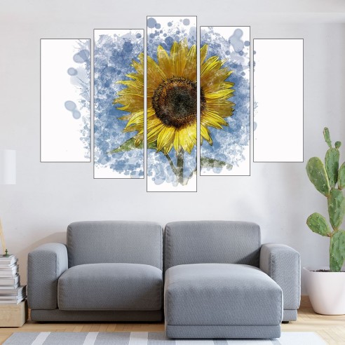 Рисунка на слънчоглед - картина пано за стена - 3