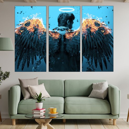 Ангел с горящи крила - картина пано за стена - 2