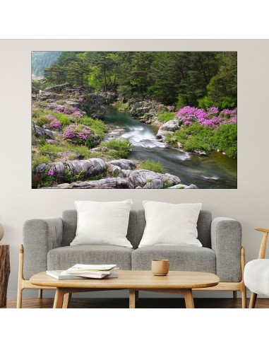 Река в корейска гора - картина пано за стена - 2