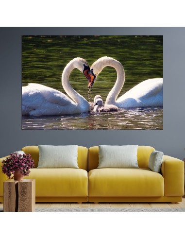 Лебедово семейство - картина пано за стена - 2