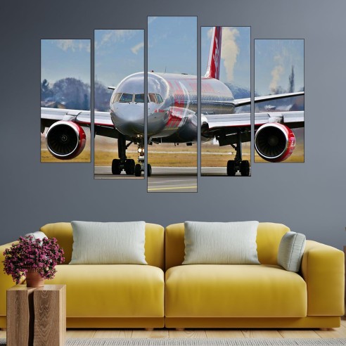 Боинг 757 на пистата - картина пано за стена - 3