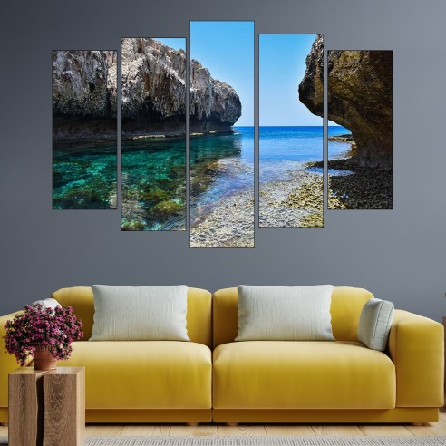 Скалист морски бряг - картина пано за стена - 3