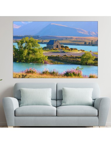 Езеро Текапо в Нова Зенландия - картина пано за стена - 2