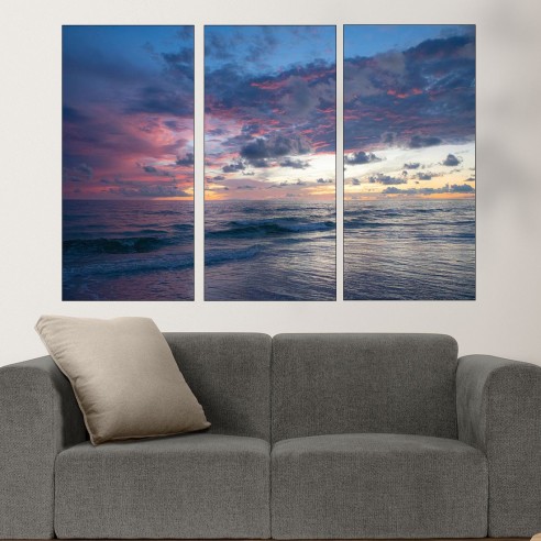 Изгрев в обширния океан  - картина пано за стена - 2