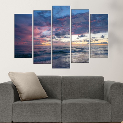 Изгрев в обширния океан  - картина пано за стена - 3