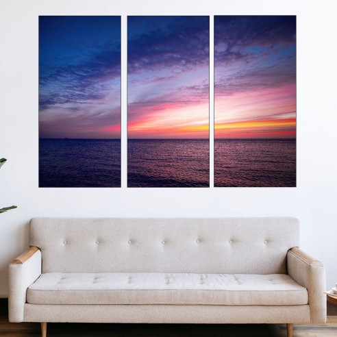 Изгрев в открито море - картина пано за стена - 2