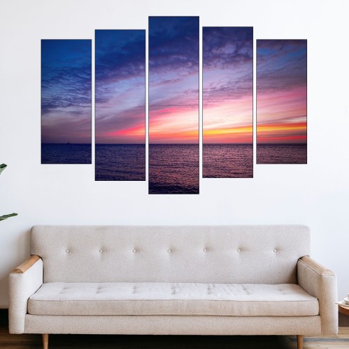 Изгрев в открито море - картина пано за стена - 3