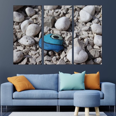 Боядисана черупка на мида - картина пано за стена - 2