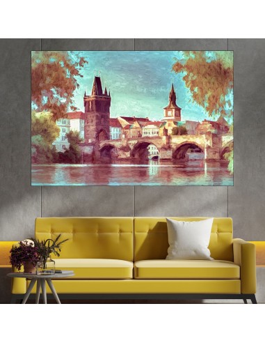 Картина на мост в Прага - картина пано за стена - 1