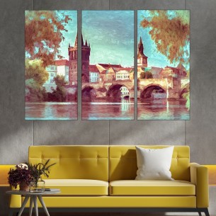 Картина на мост в Прага - картина пано за стена - 1 2