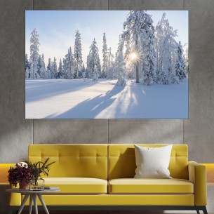 Снежна горска поляна - картина пано за стена - 1