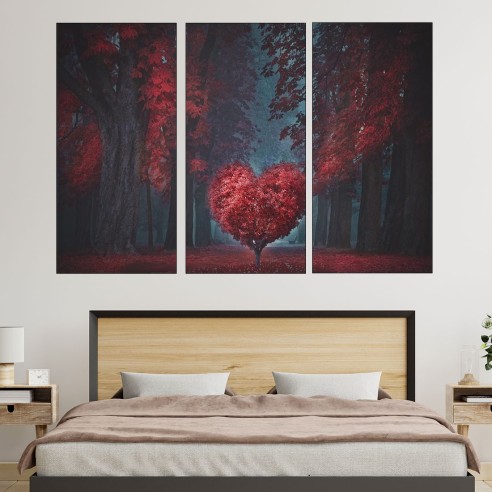 Дърво с форма на сърце - картина пано за стена - 2