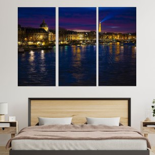 Нощен Париж - картина пано за стена - 1 2