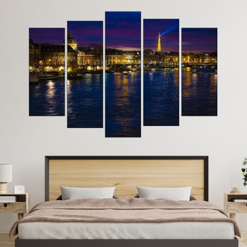 Нощен Париж - картина пано за стена - 3