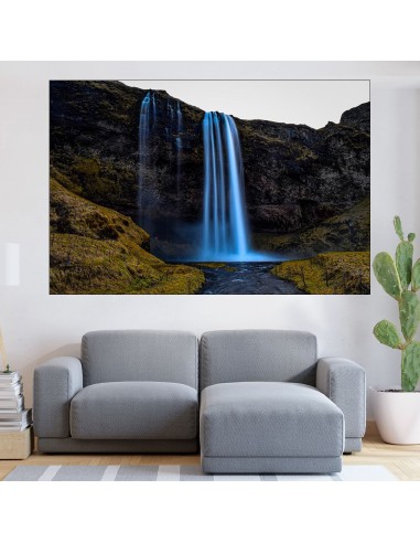 Живописен водопад в Исландия - картина пано за стена - 1